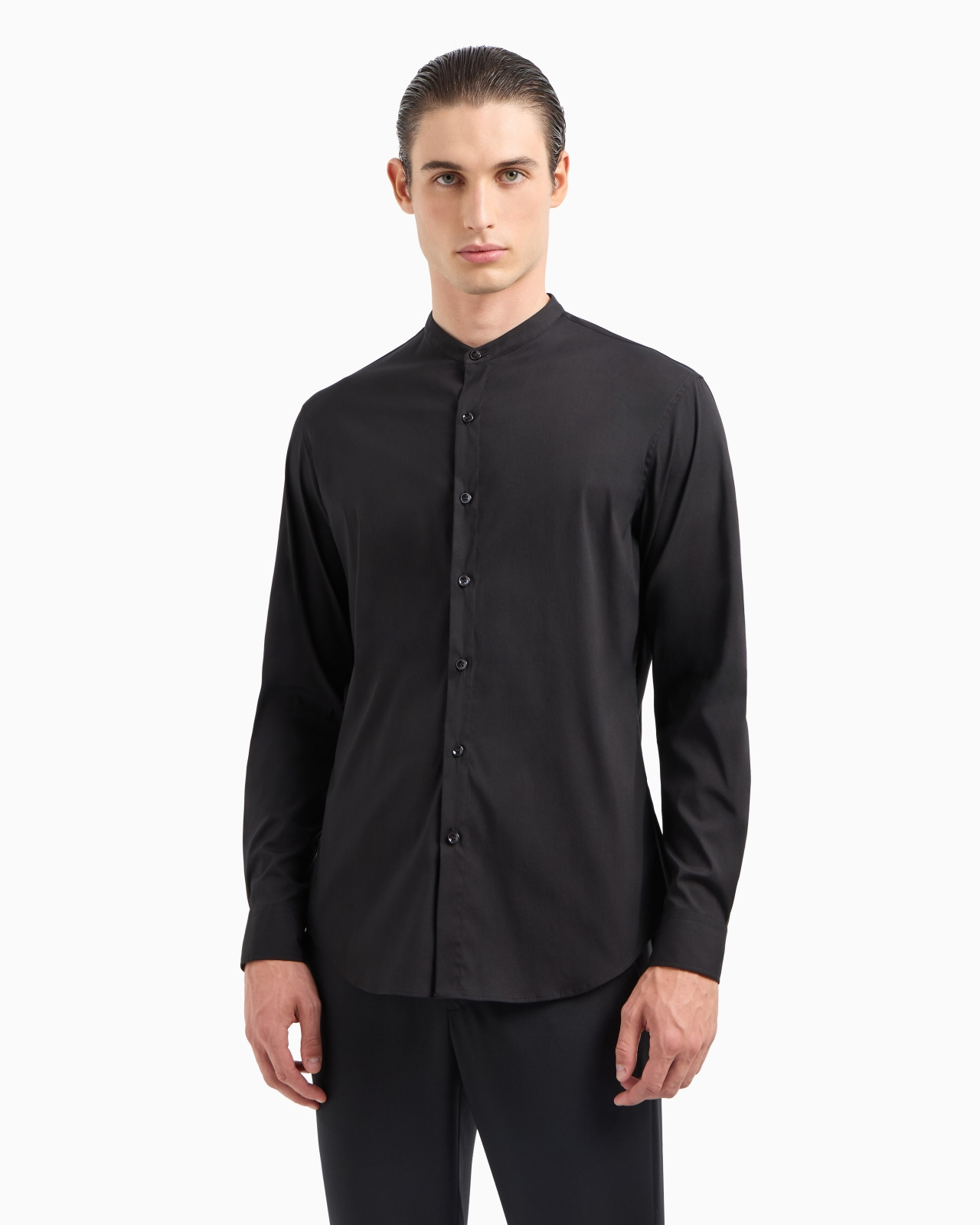 Plain-knit stretch cotton Icon shirt - 4