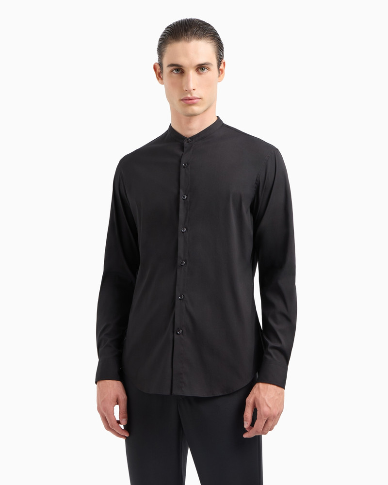 GIORGIO ARMANI Plain-knit stretch cotton Icon shirt outlook