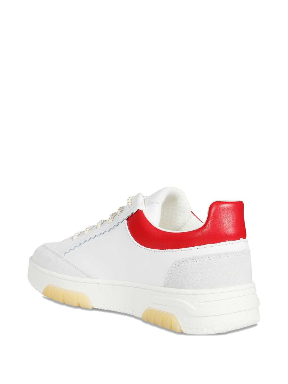 leather scallop-trim sneakers - 3