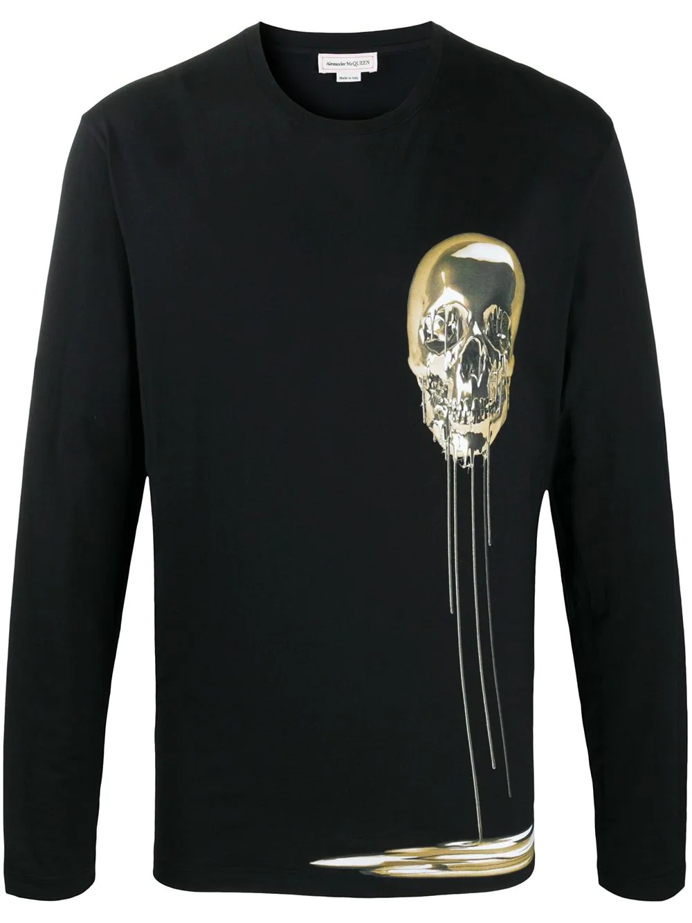 skull print long-sleeved T-shirt - 1