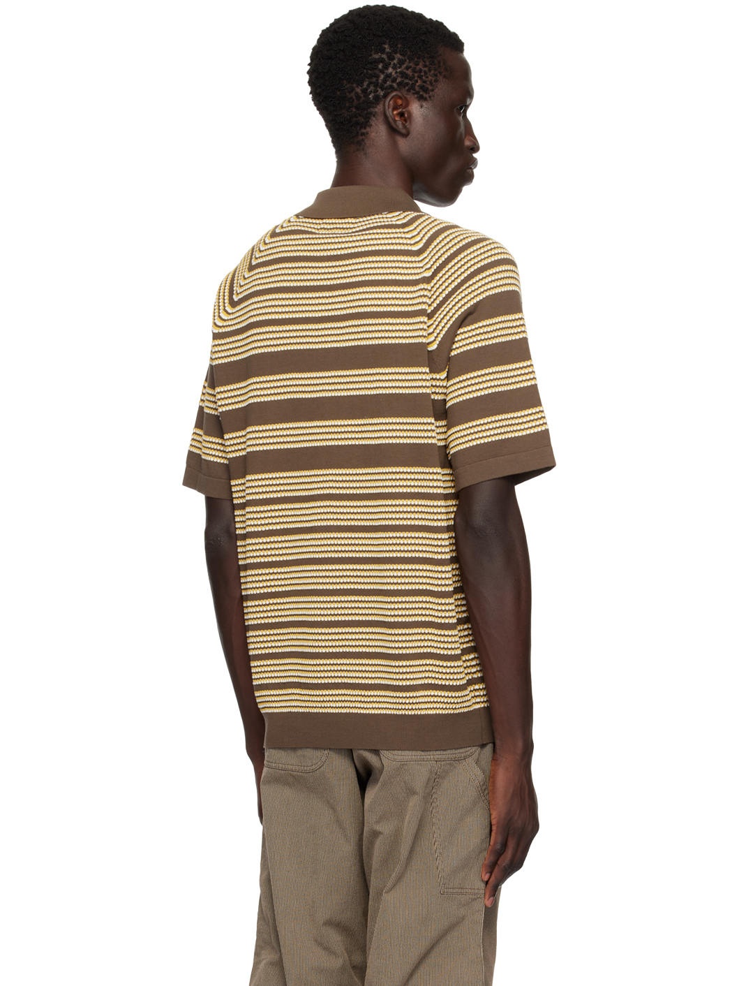 Brown Jacquard Polo - 3