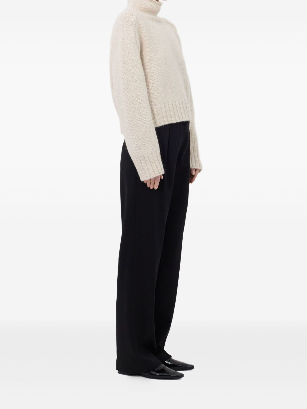 KEAN stand collar ribbed sweater - 2