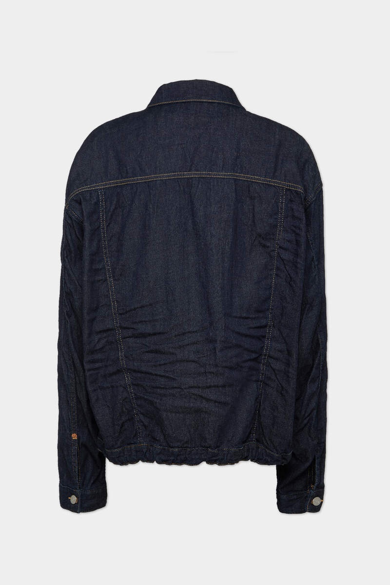 SUMMER LOVERS DARK WASH DENIM DRAWSTRING SHIRT - 2