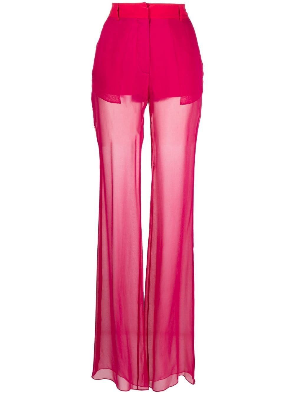 silk-georgette flared trousers - 1