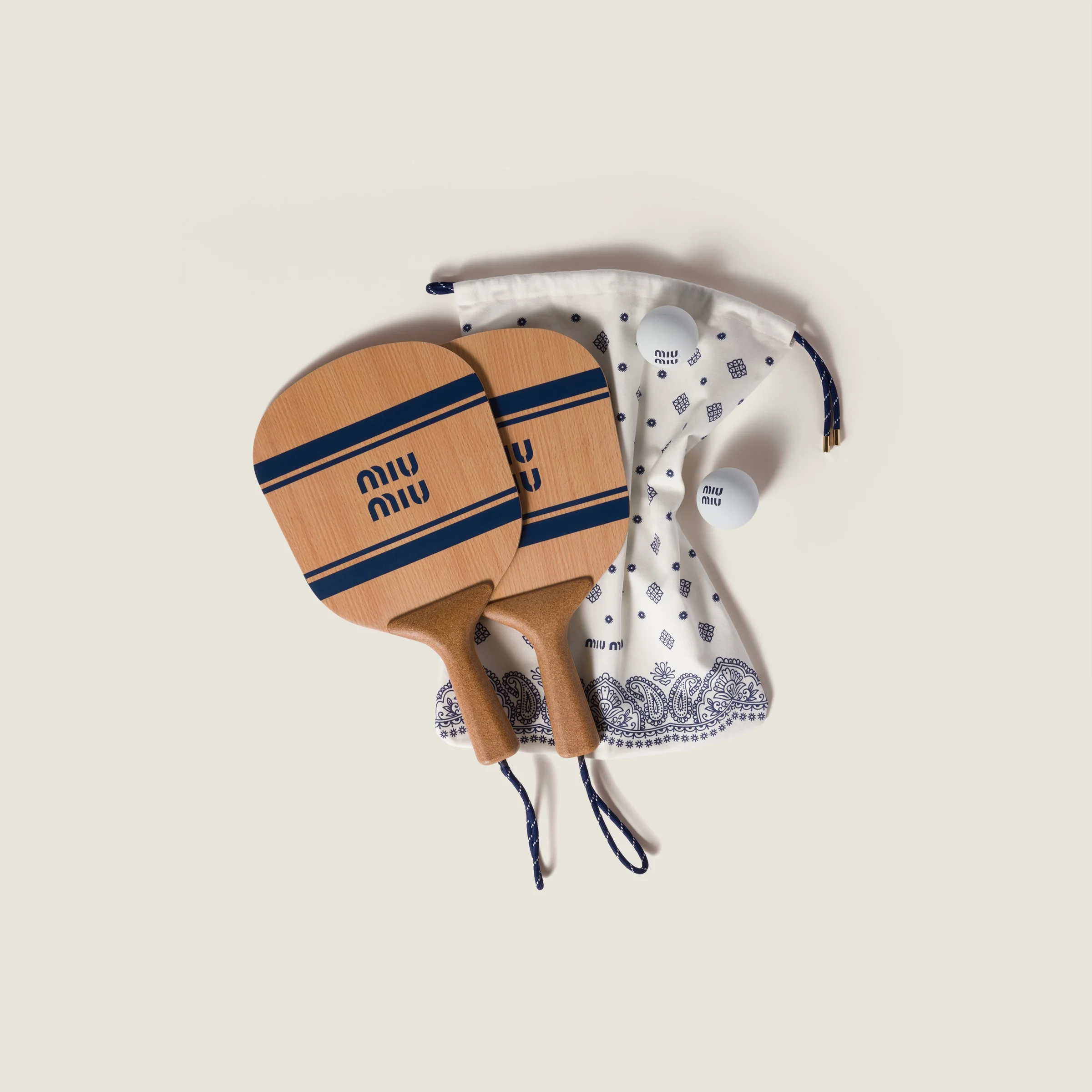 Wood beach racket set - 1