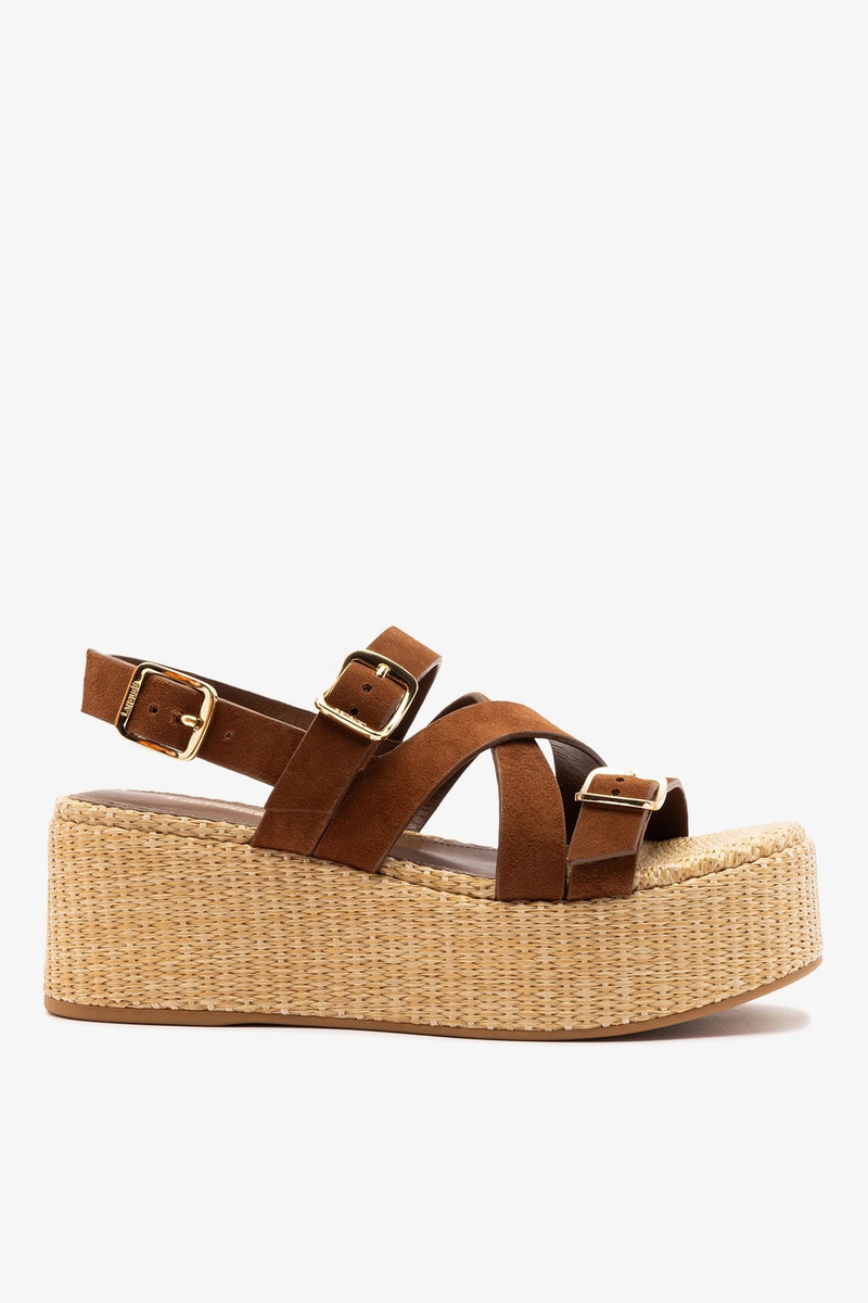 Patti Flatform Burnt Umber Suede 1