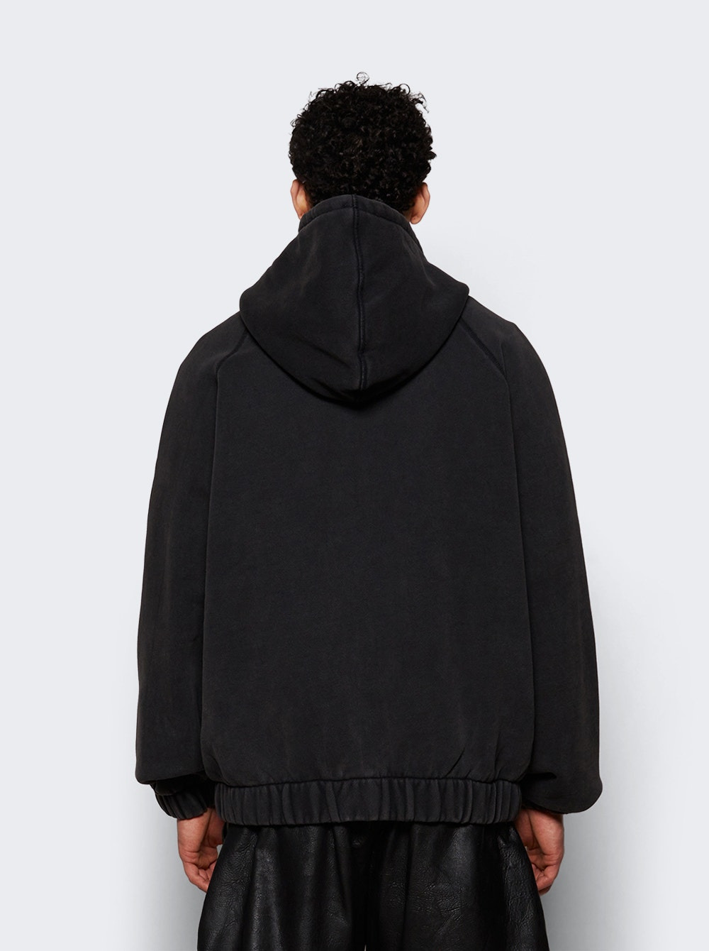Community Zipped Hoodie Washed Black - 4