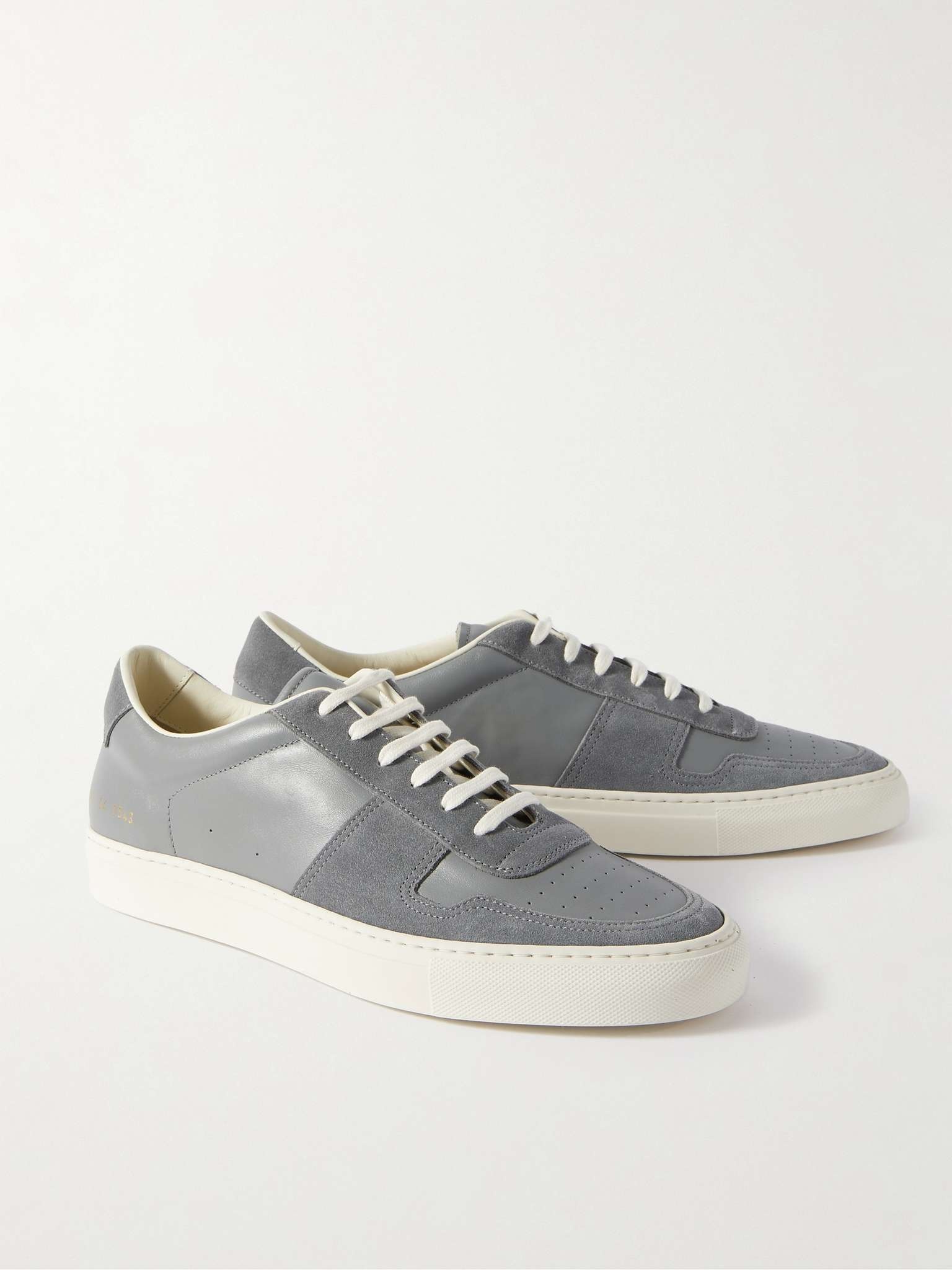 Bball Suede-Trimmed Leather Sneakers - 4
