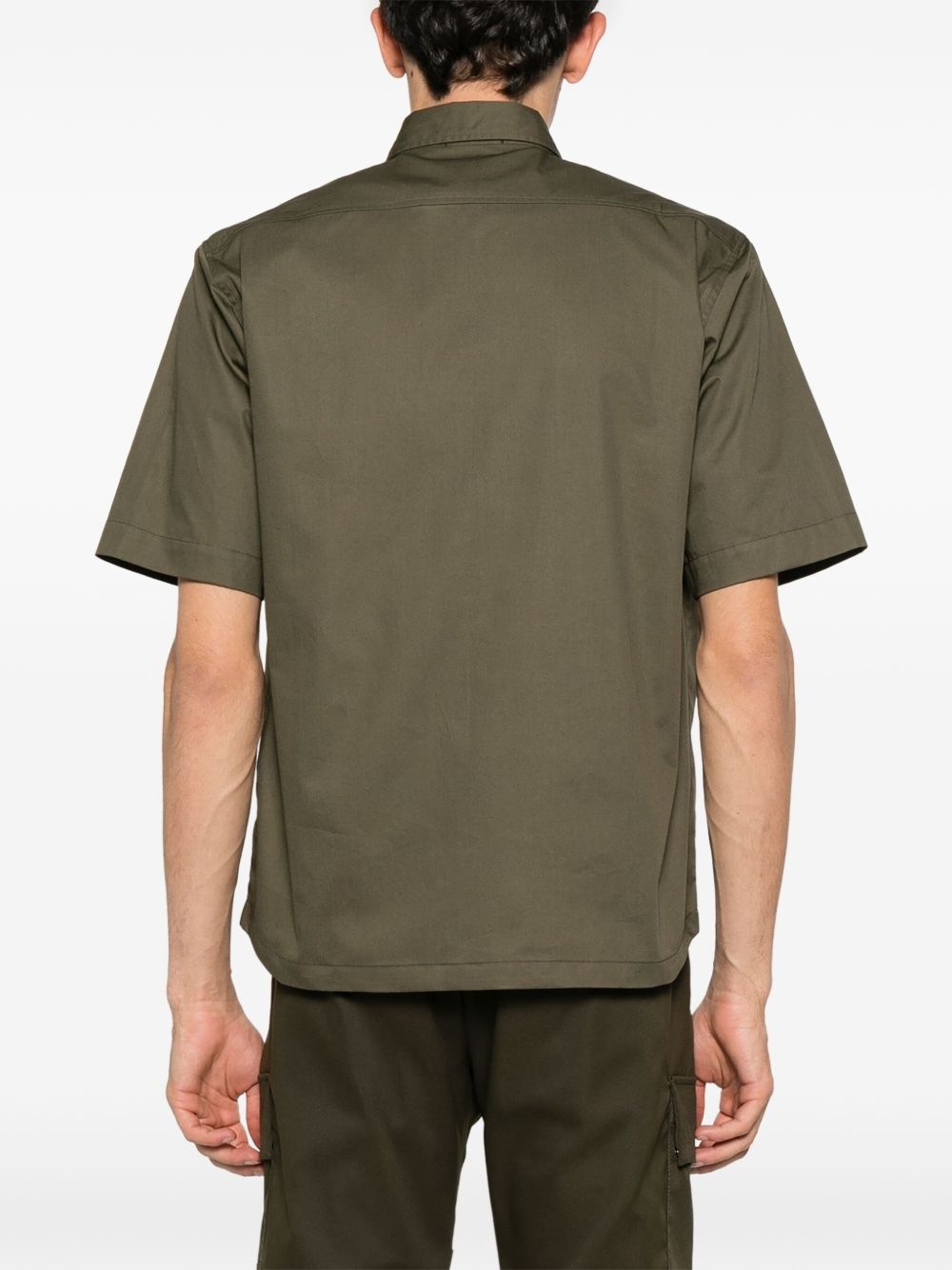 logo-patch cotton shirt - 4