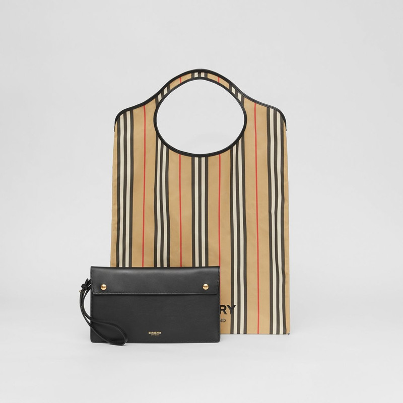 Icon Stripe Nylon Packaway Pocket Tote 11