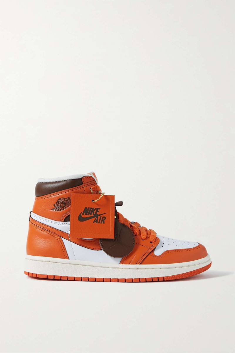 Air Jordan 1 Retro fleece-trimmed leather high-top sneakers - 1