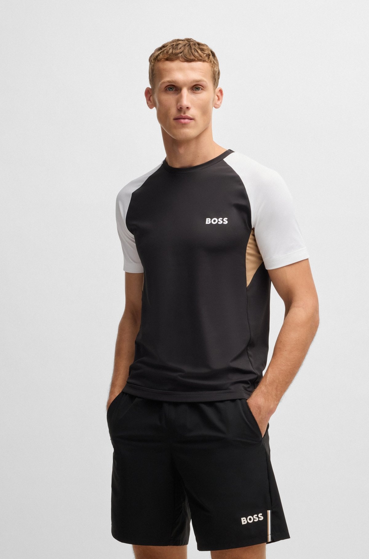 ACTIVE COLOR-BLOCKED T-SHIRT IN MOISTURE-WICKING FABRIC - 2