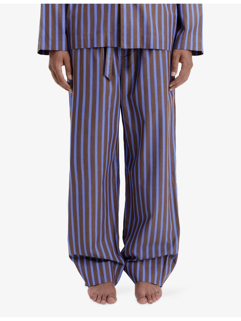 TEKLA Striped Cotton-Poplin Pyjama Bottoms outlook
