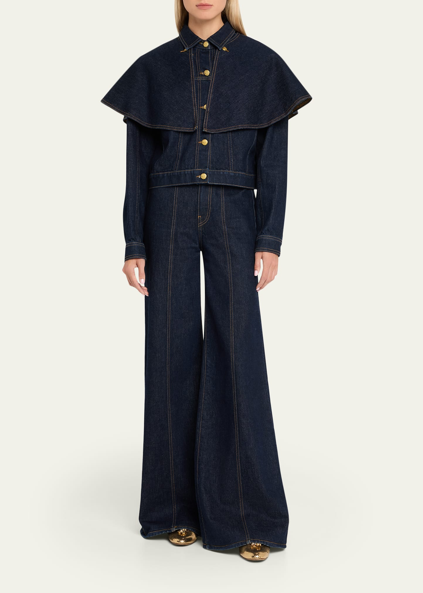 The Agata Denim Cape Jacket - 2