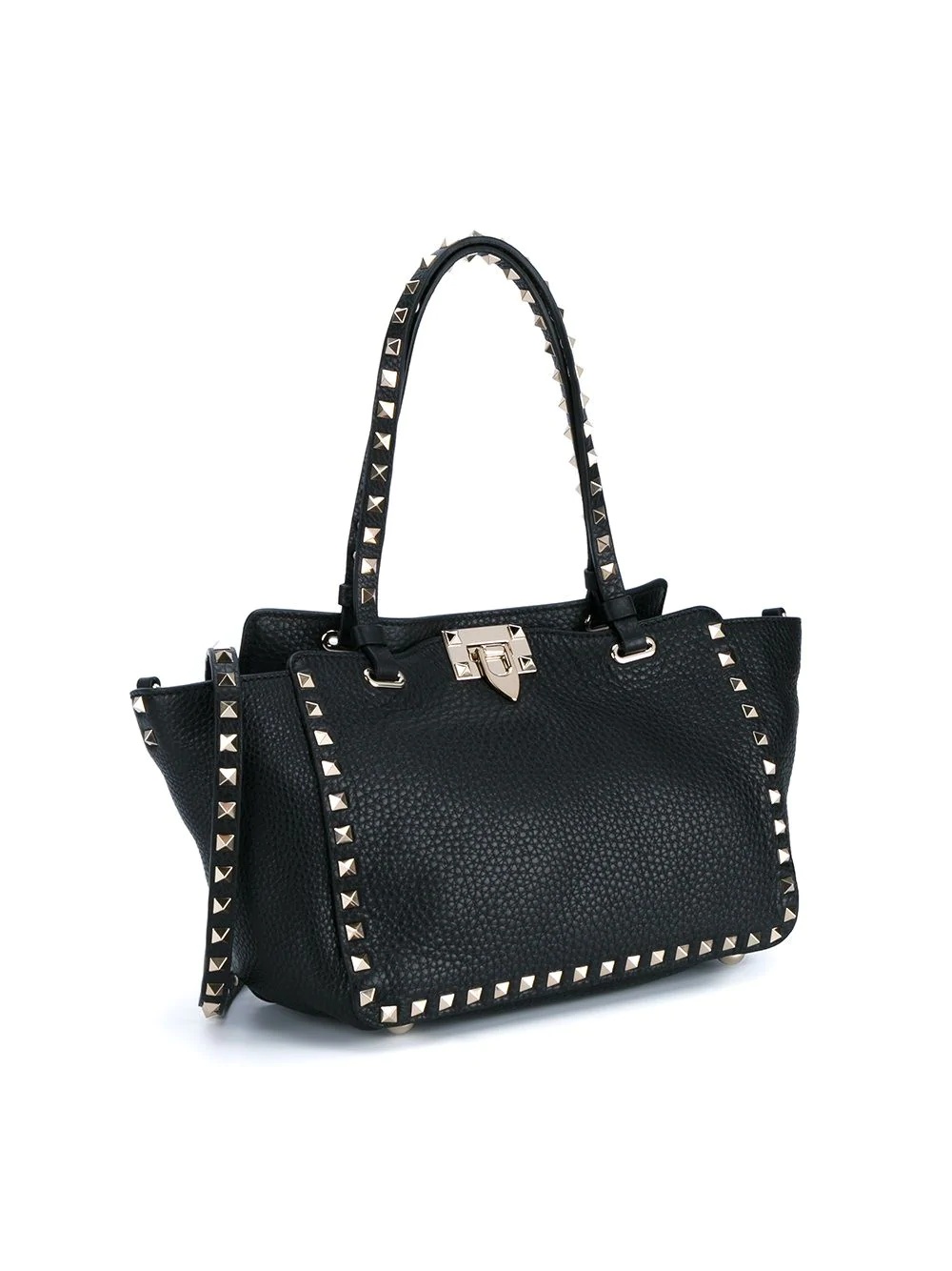 medium Rockstud leather tote - 4