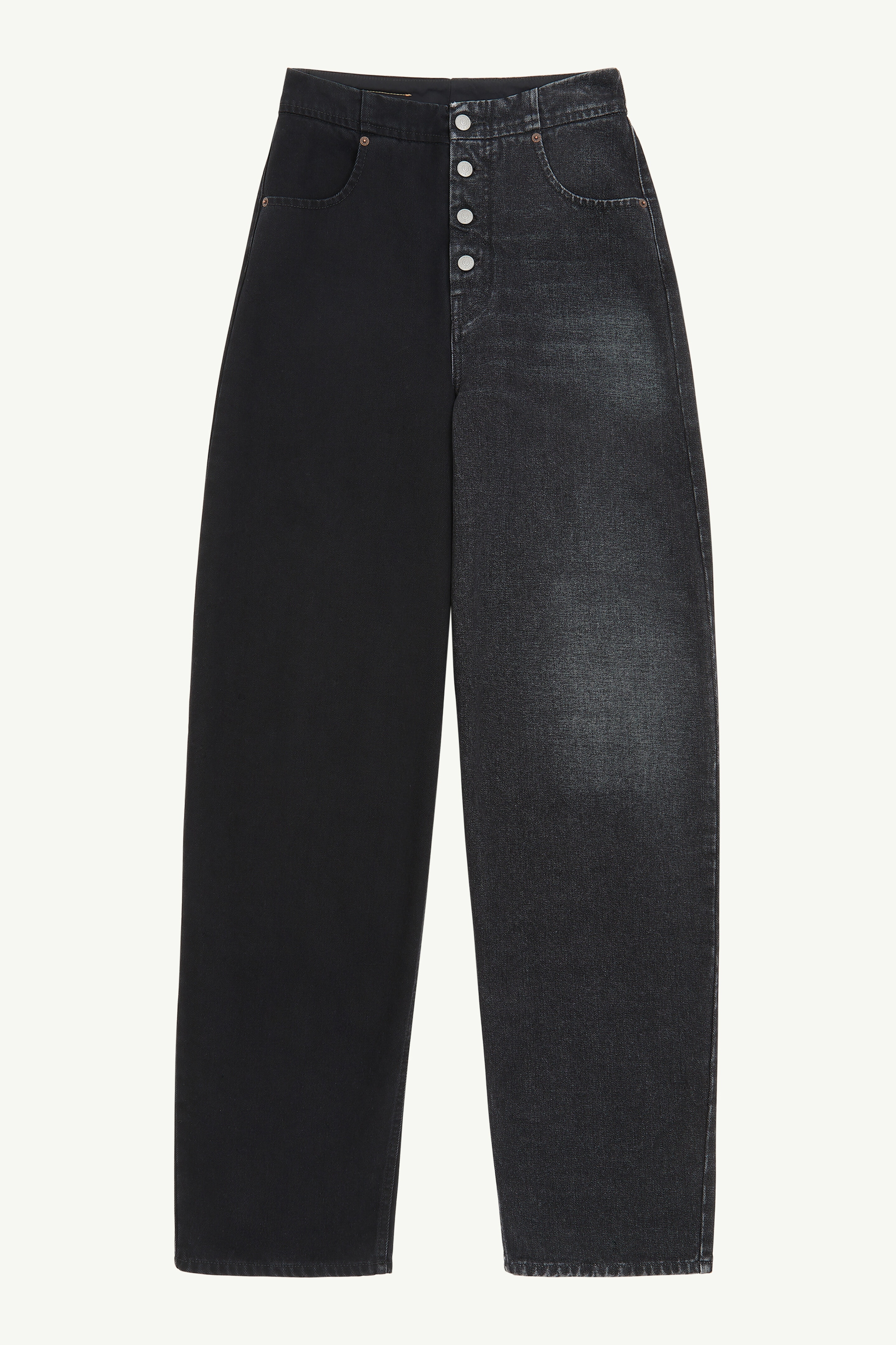 Half and half denim trousers - 1