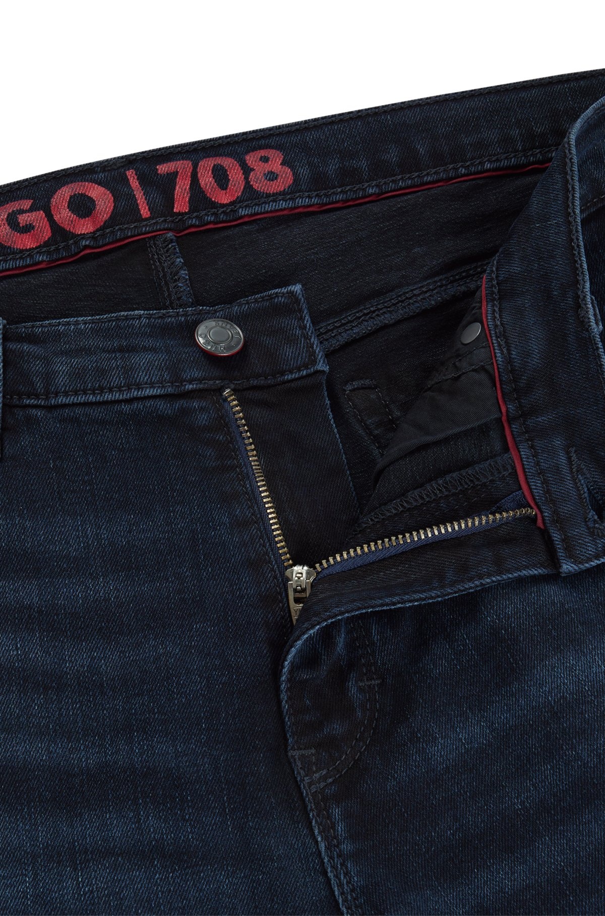 SLIM-FIT JEANS IN BLUE-BLACK STRETCH DENIM - 6