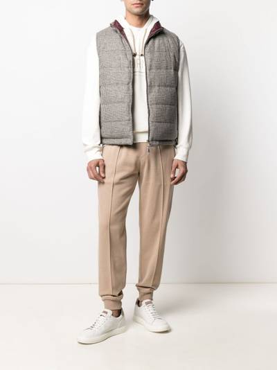 Brunello Cucinelli reversible checked padded gilet outlook