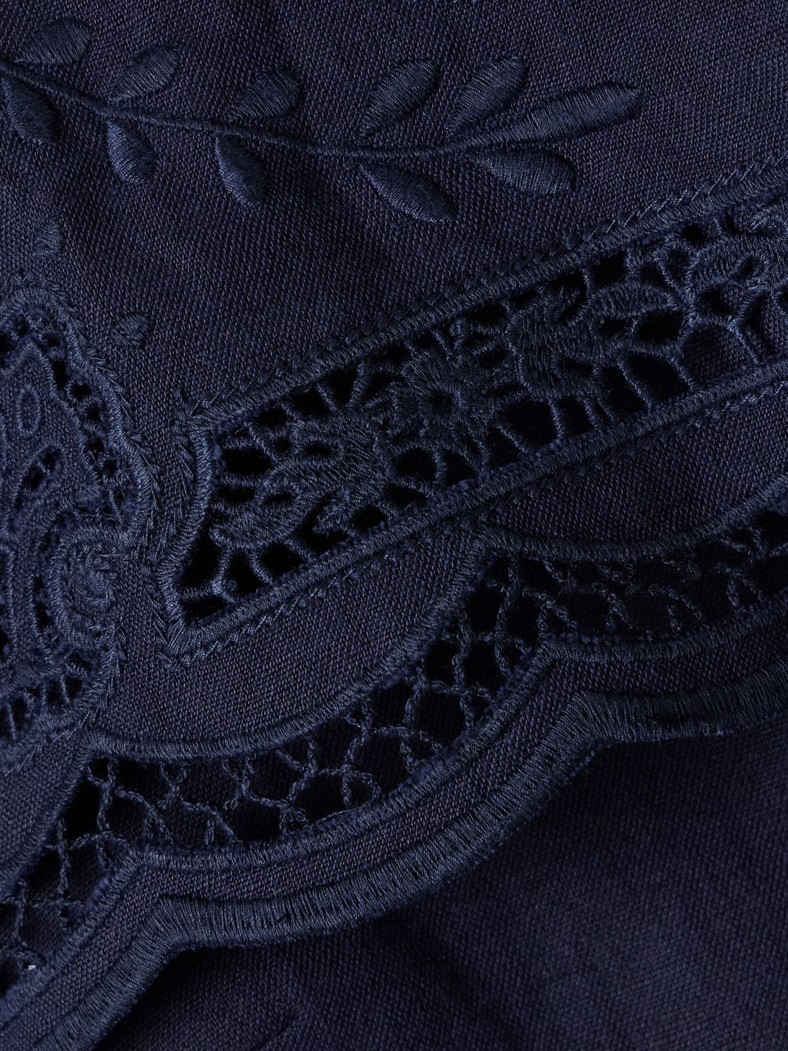 Marie broderie anglaise cotton and linen-blend jacket Navy - 4