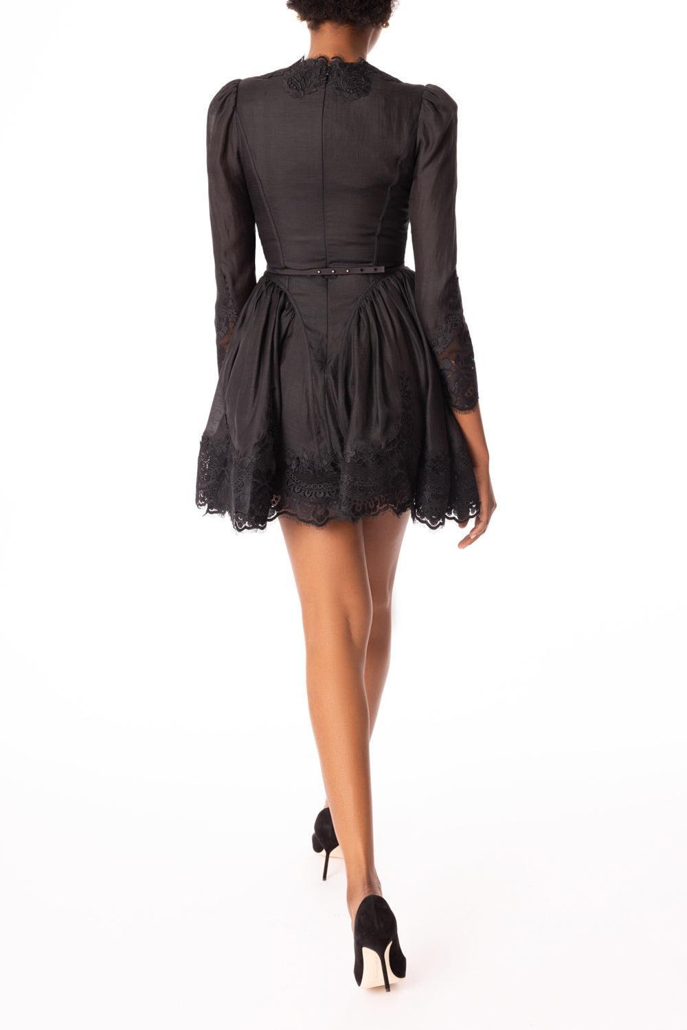 Hypnotic Lace Trim Mini Dress - 4