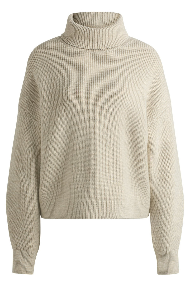 RIBBED ROLLNECK SWEATER IN WOOL - 1