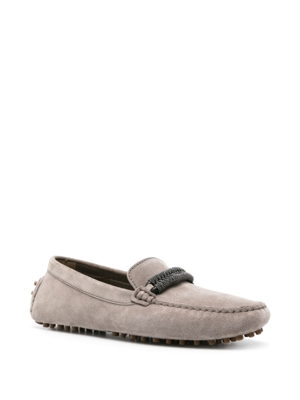 Monili-detail suede loafers - 2