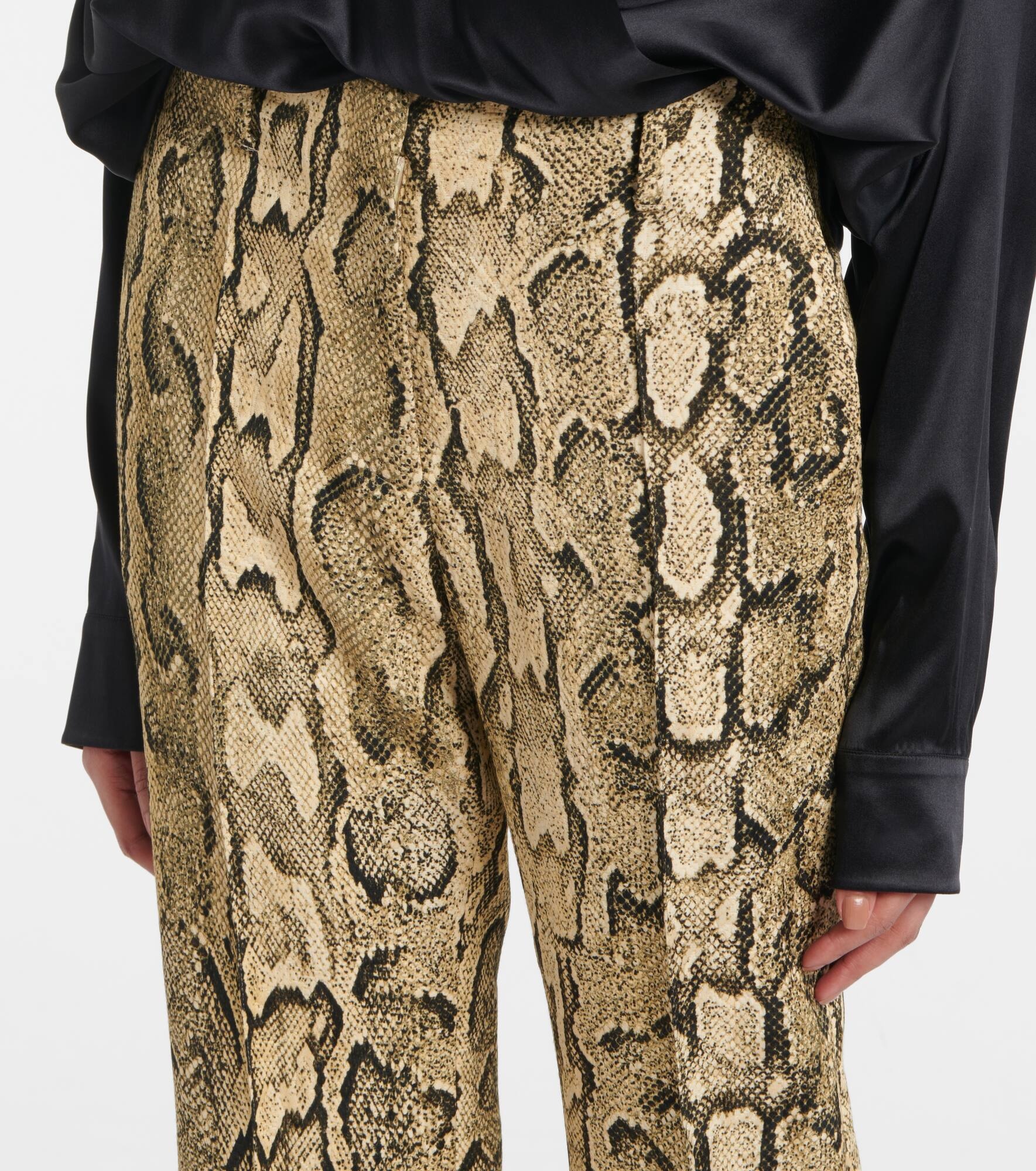 Snake-effect flared pants - 4