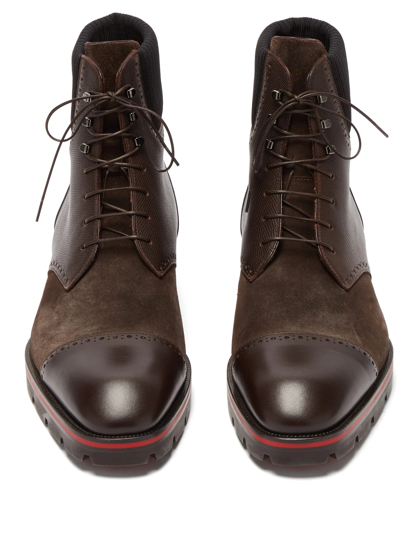 Citycroc leather and suede lace-up boots - 5