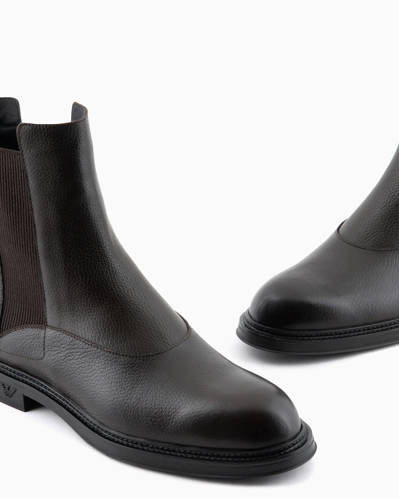 EMPORIO ARMANI Grained leather Chelsea boots | REVERSIBLE