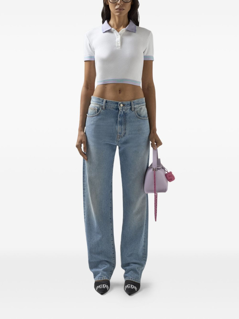 GCDS logo-trim polo top outlook