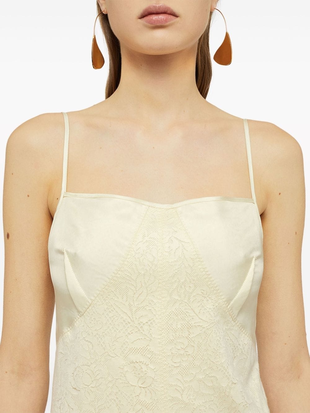lace-embroidery square-neck midi dress - 4