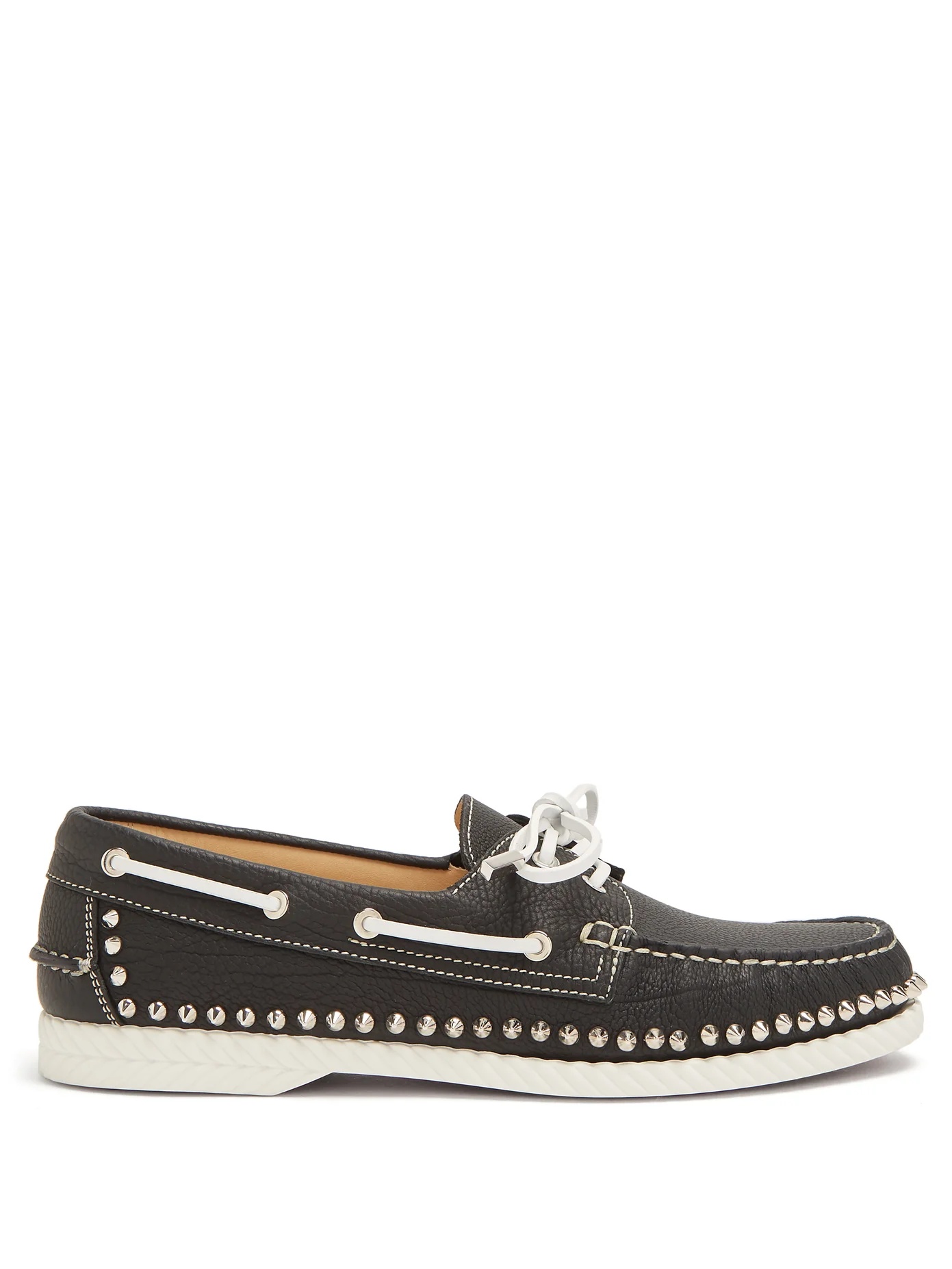 Steckel stud-embellished leather deck shoes - 1