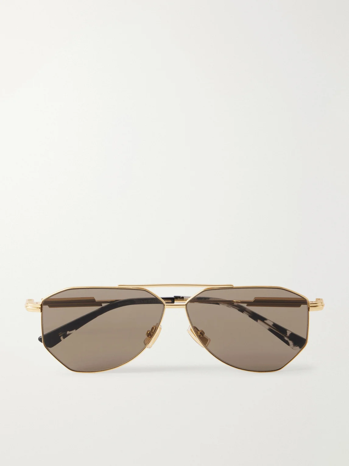 Snap Ribbon Aviator-Style Gold-Tone Sunglasses - 1
