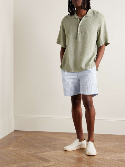 NN07 Gregor Straight-Leg Striped Cotton-Blend Seersucker Drawstring Shorts outlook