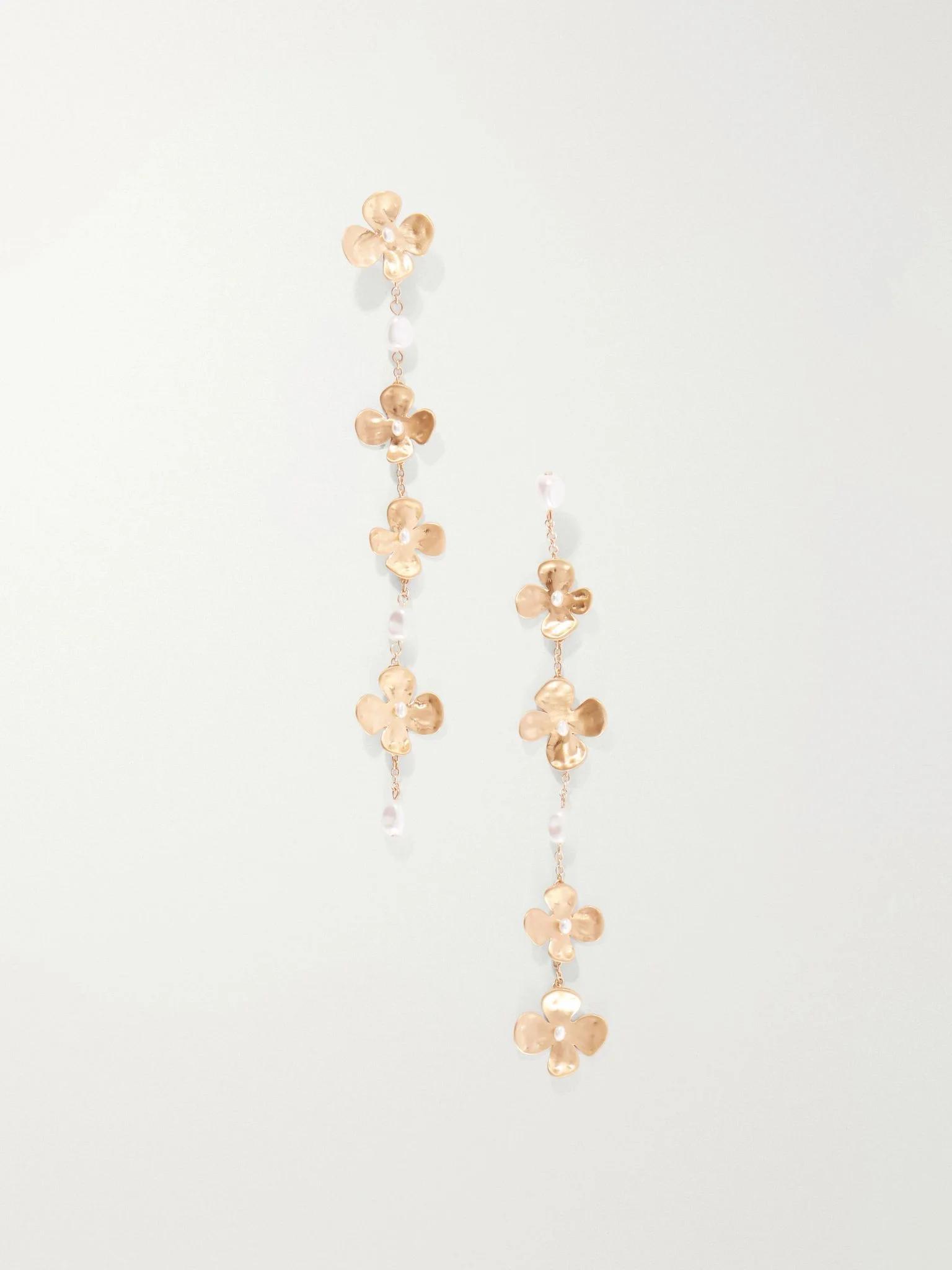 Lucky pearl-effect gold-tone earrings Gold - 1
