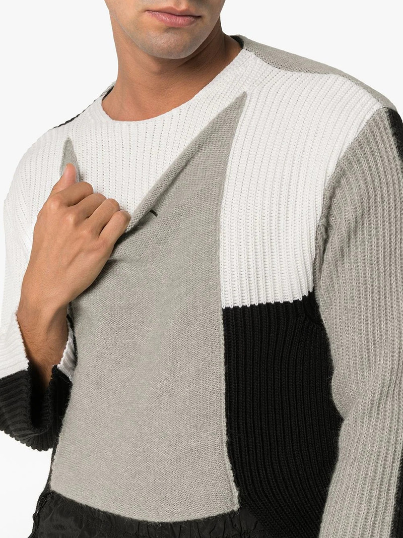 panelled asymmetric merino blend jumper 5