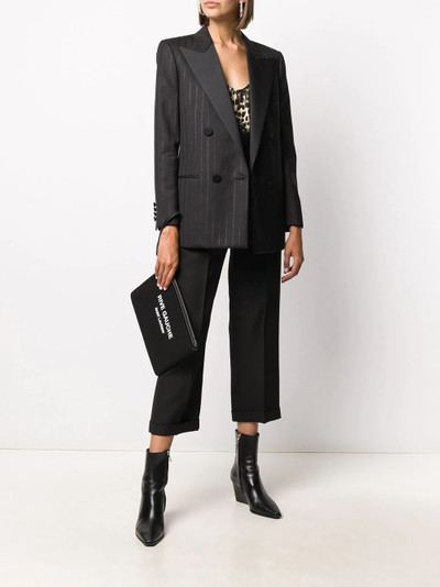 SAINT LAURENT striped double-breasted blazer outlook