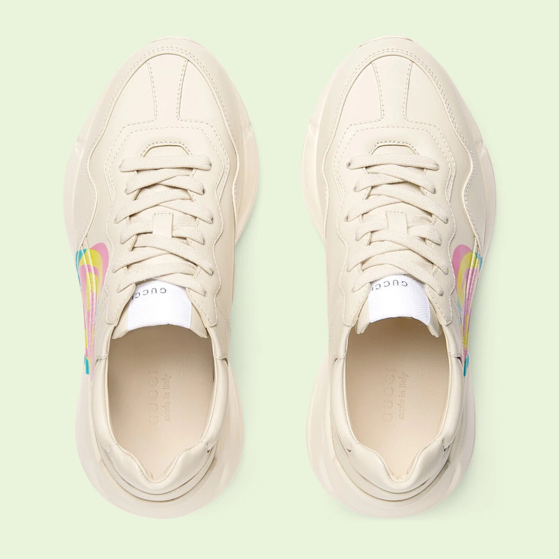 GUCCI Women's Rhyton heart sneaker outlook