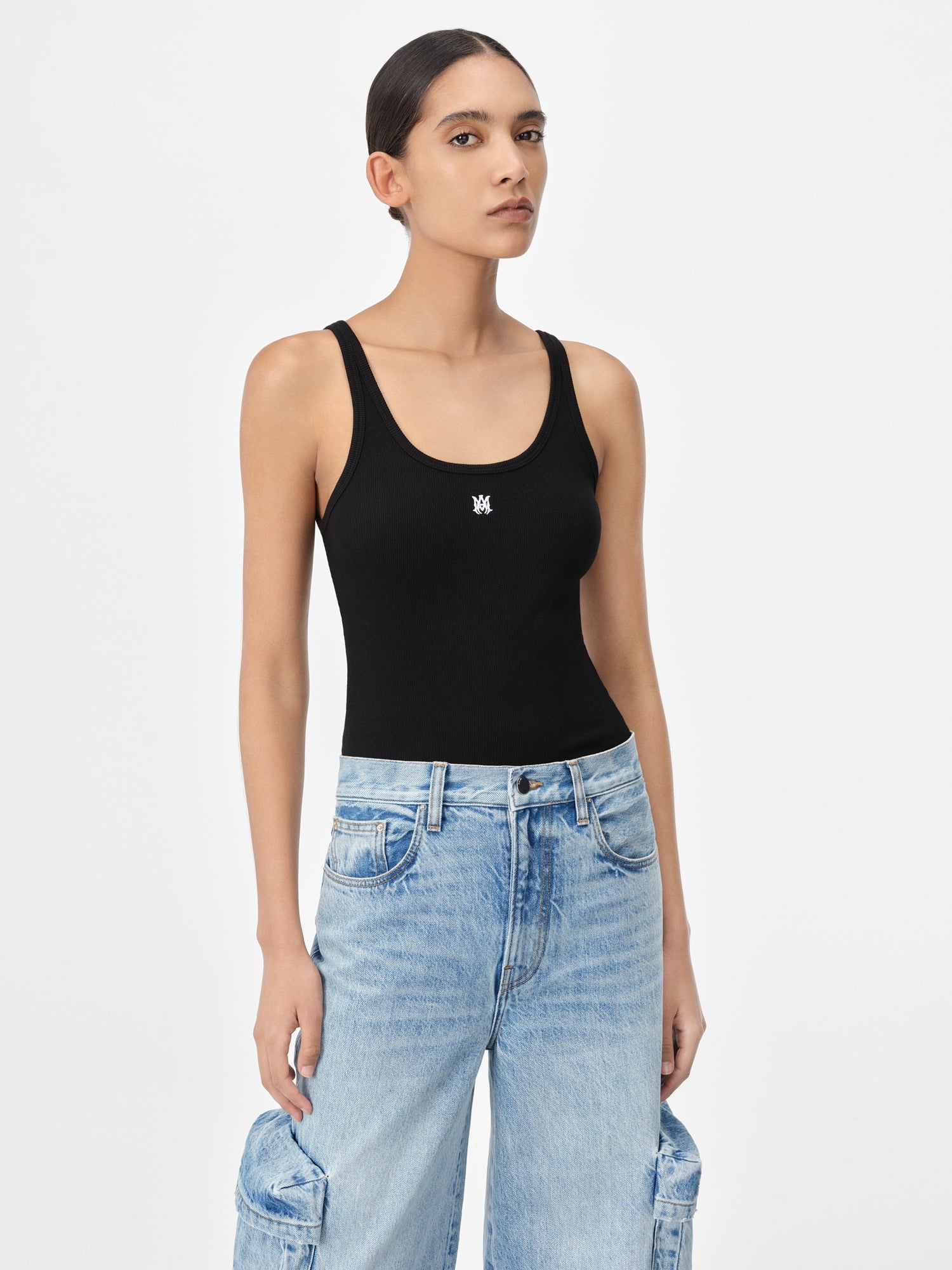 MA EMBROIDERED RIBBED TANK - 3