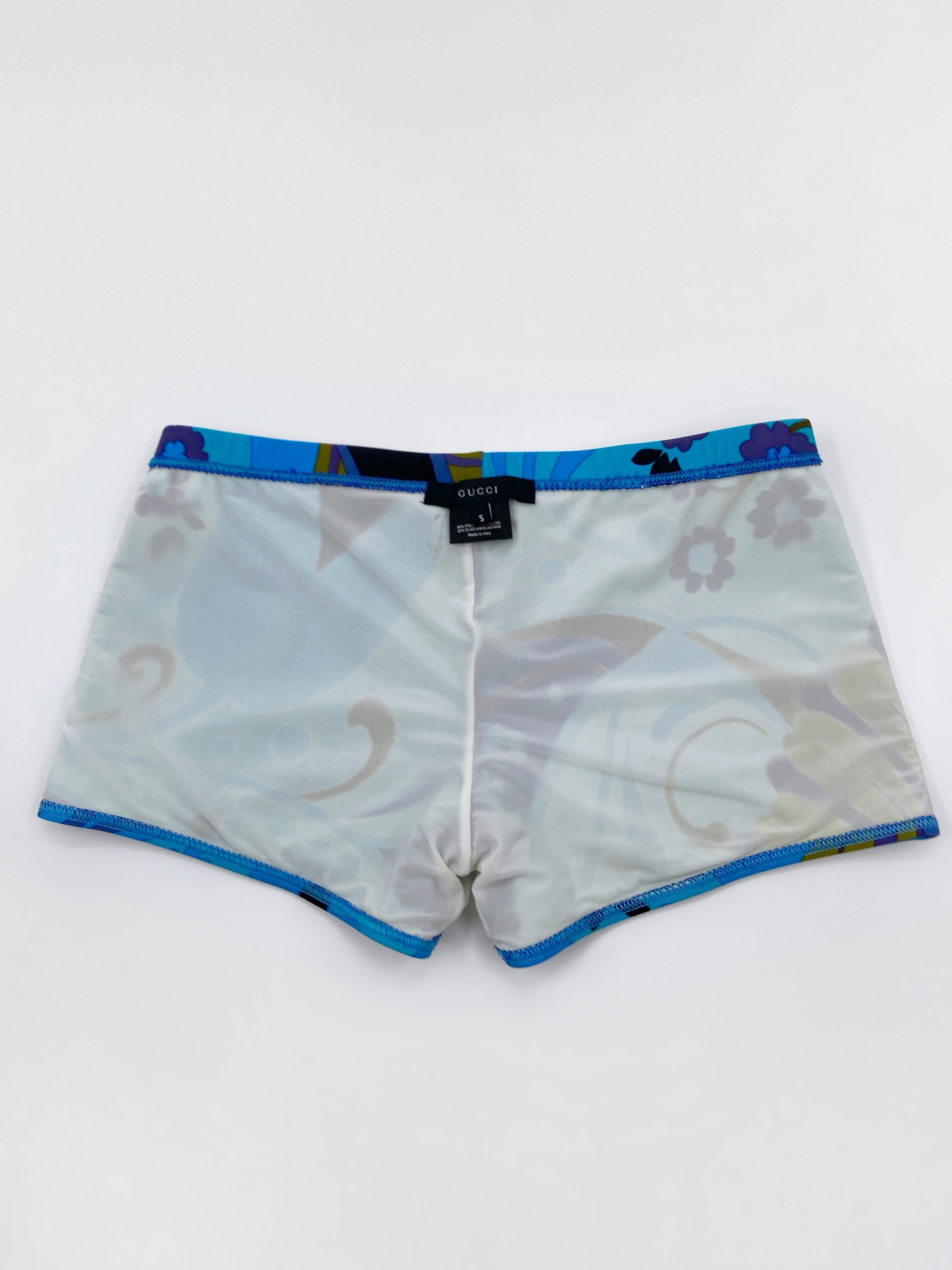 Gucci Spring 1999 Tom Ford Blue Floral Swimming Shorts Briefs S - 15