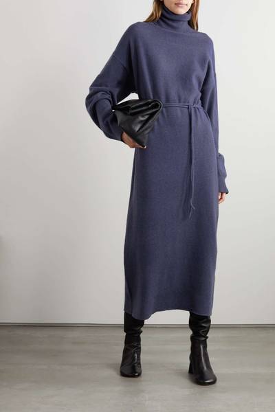 extreme cashmere N°209 Attraction belted cashmere-blend turtleneck midi dress outlook