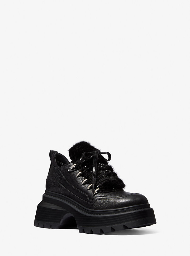 Shiloh Leather and Faux Fur Platform Boot 1