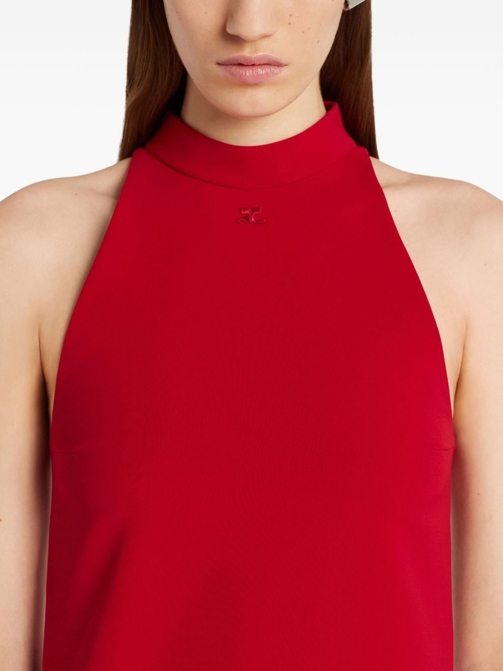 high-neck sleeveless dress - 5