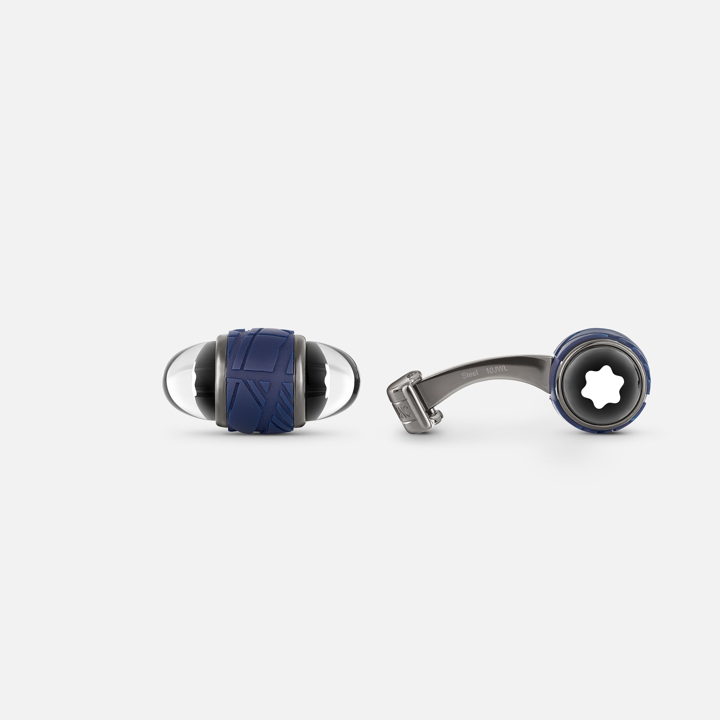 Montblanc Starwalker Cufflinks Steel And Lacquer In Blue