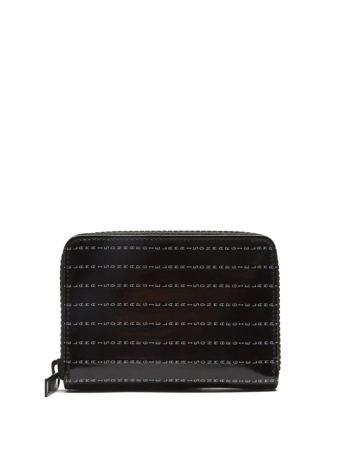 Logo-print zipped PVC and leather wallet - 1