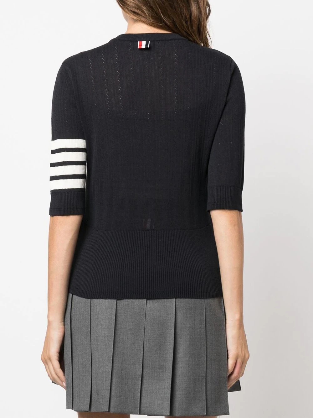 stripe-detail knitted top - 4