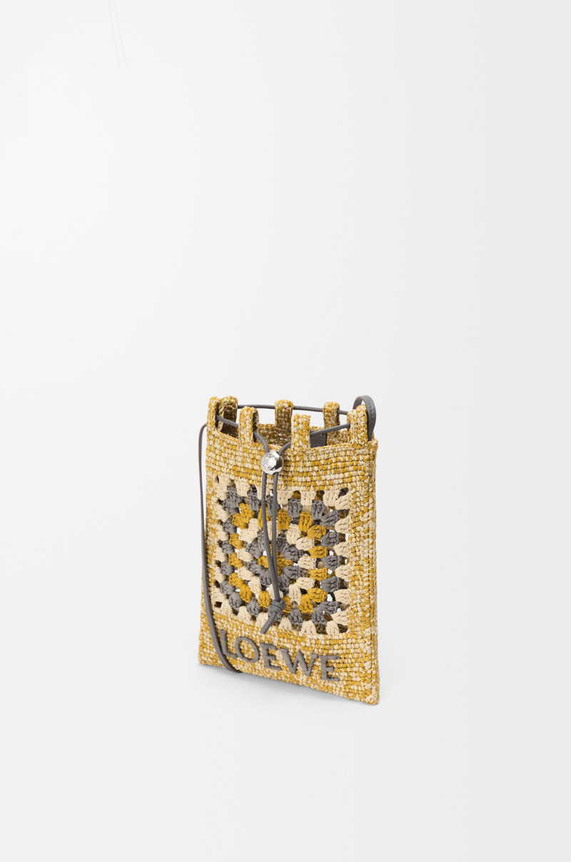 Loewe Drawstring pocket in classic calfskin and raffia outlook