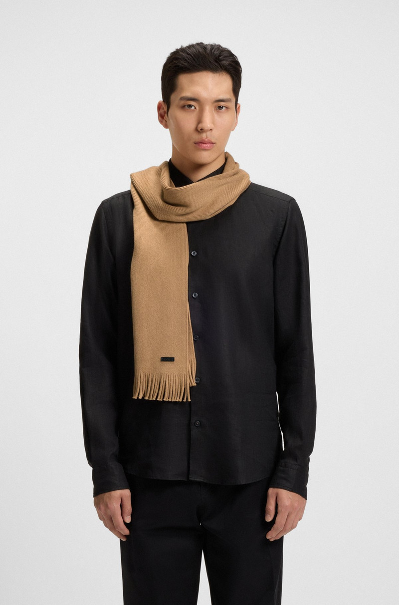 BOSS RASCHEL-KNIT SCARF IN MERINO WOOL outlook