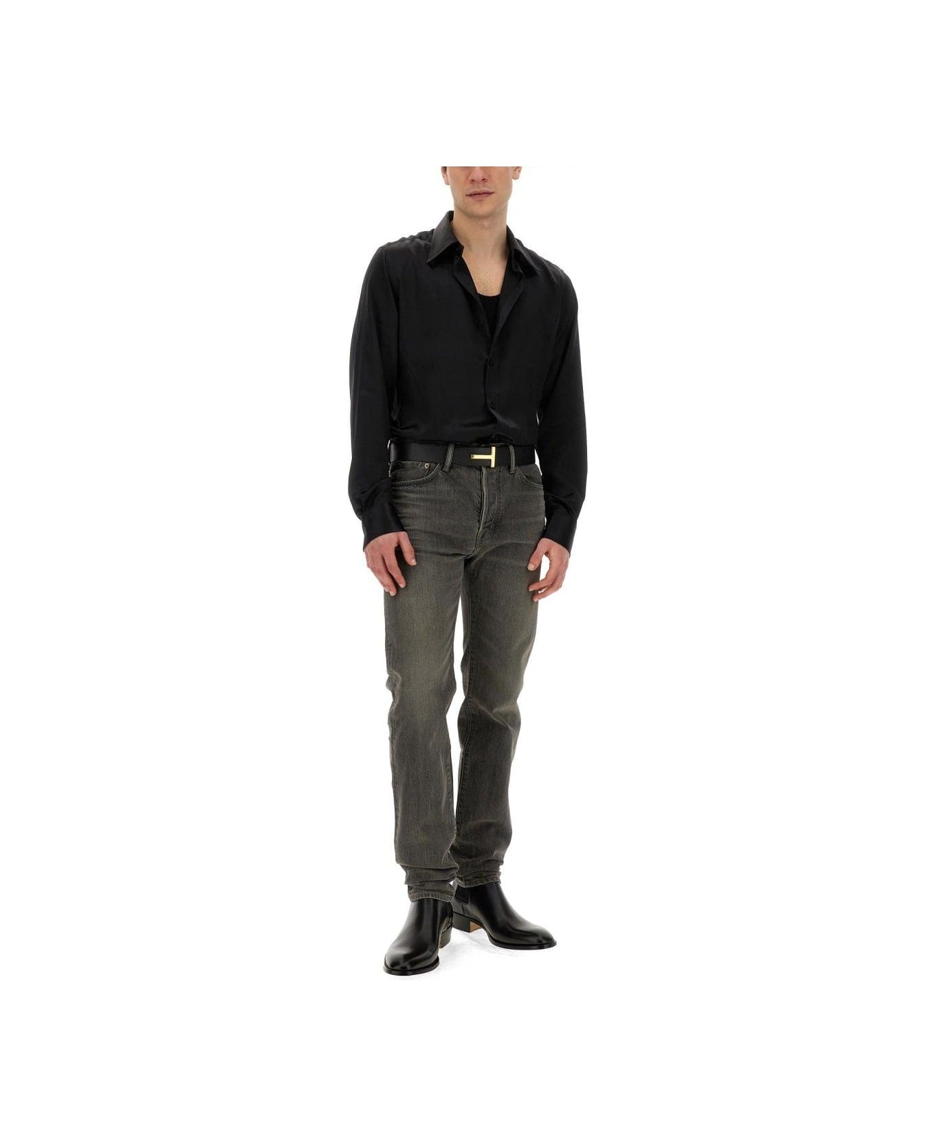 Logo Patch Straight Leg Jeans - 4