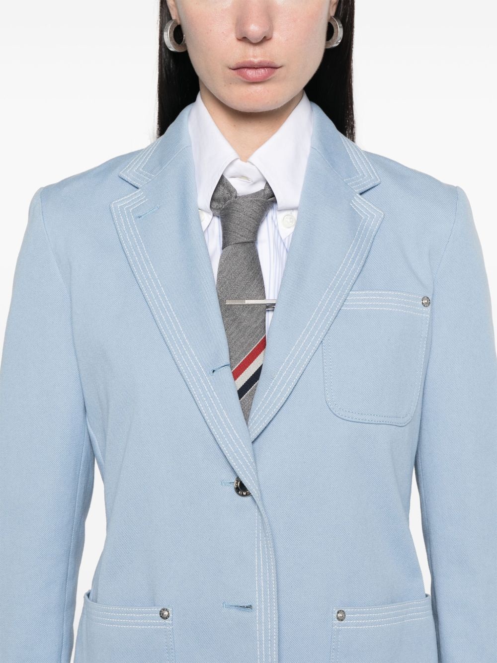twill-weave blazer - 5